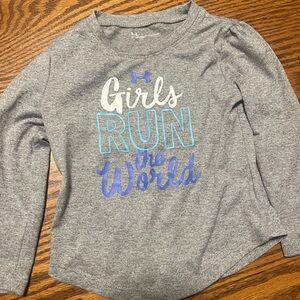 Under Armour Kids Gray and Blue Long Sleeve Tee